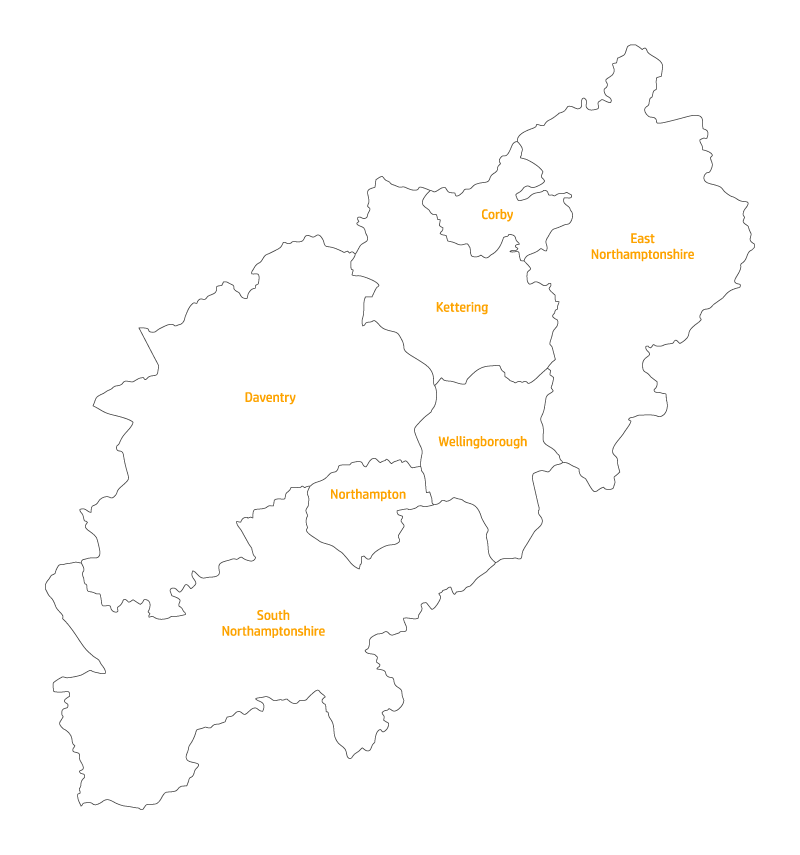 Map of Northamptonshire